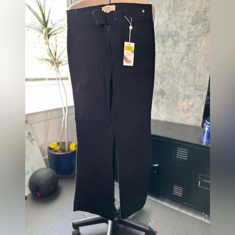New C & V Black flare jeans. Size28  NWT